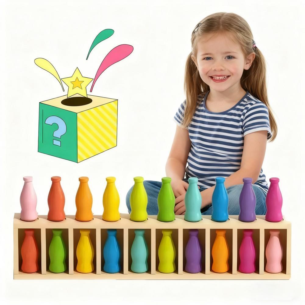 Fun Bottle Guessing Toy 2-Player Interactive Puzzle Game Colorful Beverage Bottle Game Kids Educatio