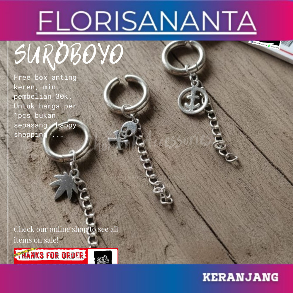 terlaris baru Anting Jepit (Non-Tindik) Anting Jepit Rantai Anting Jepit Korea Anting Jepit Gantung 