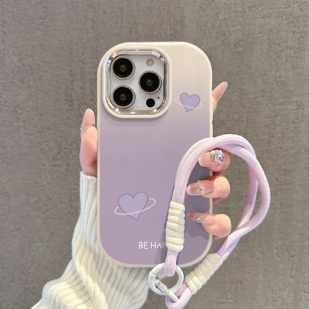 case iPhone 13 Casing ponsel cinta ungu gradien untuk iPhone11 IP11PROMAX IP12 IP13 IP14 IP15 IP16 I