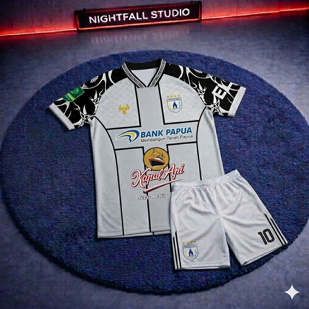 NIGHTFALL STUDIO  JERSEY PERSIPURA JAYAPURA TERBARU 2025/2026 HOME AWAY BAJU / KAOS BOLA PERSIPURA B