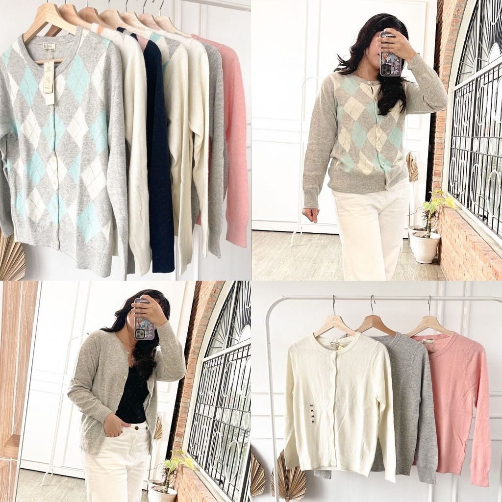 Good Day Angora Blend Cardigan Wanita Wol Lembut