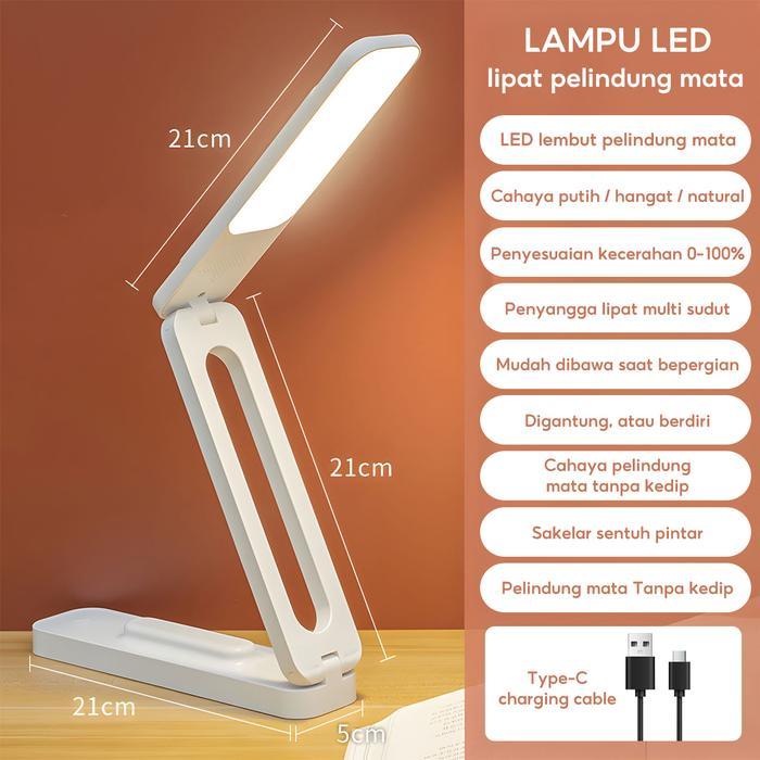 Skytime Desktop Lamp Lampu Meja Belajar Aesthetic Wireless Portable Rechargeable LED Light 3 Mode Ca