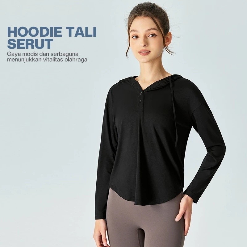 Baju Jogging Wanita Hoodie Lari Wanita Baju Gym Wanita Hijab Ukuran Besar Atasan Olahraga