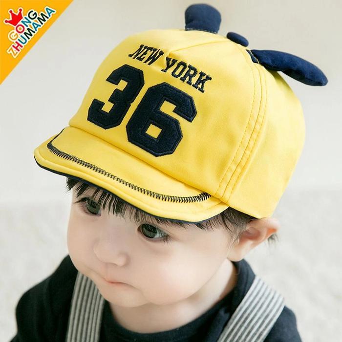 TOPI BASEBALL ANAK BAYI IMPORT BABY CAP NEW YORK 36 - Kuning