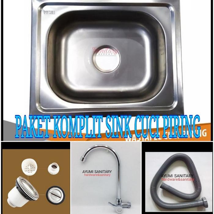 PAKET 1SET TEMPAT CUCI PIRING STAINLESS