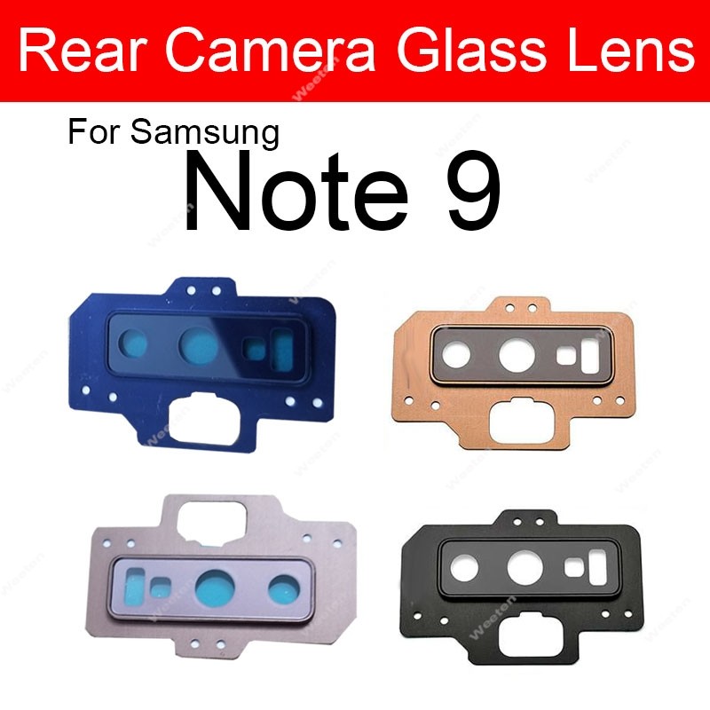 Back Camera Glass Lens Cover For Samsung Galaxy Note 9 Note9 Rear Big Glass Camera Lens Frame + Stic
