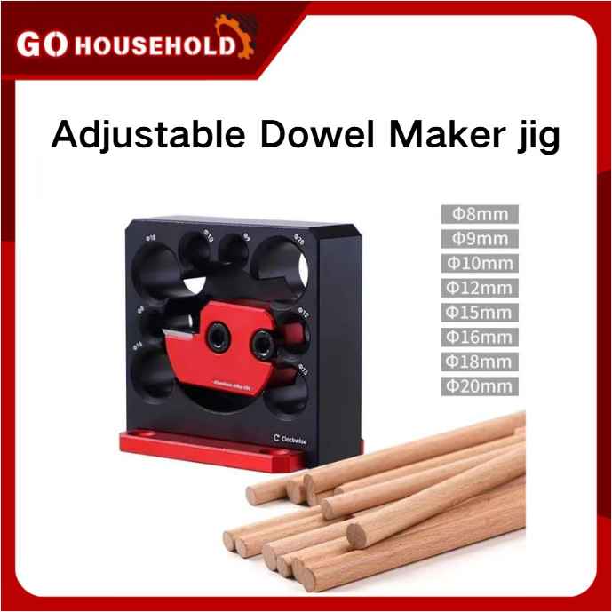 FAVORE Pengaturan Pahat Dowel Pembuat Jig 8mm-20mm dengan Pahat Karbida Alat Tambahan Batang Bulat D