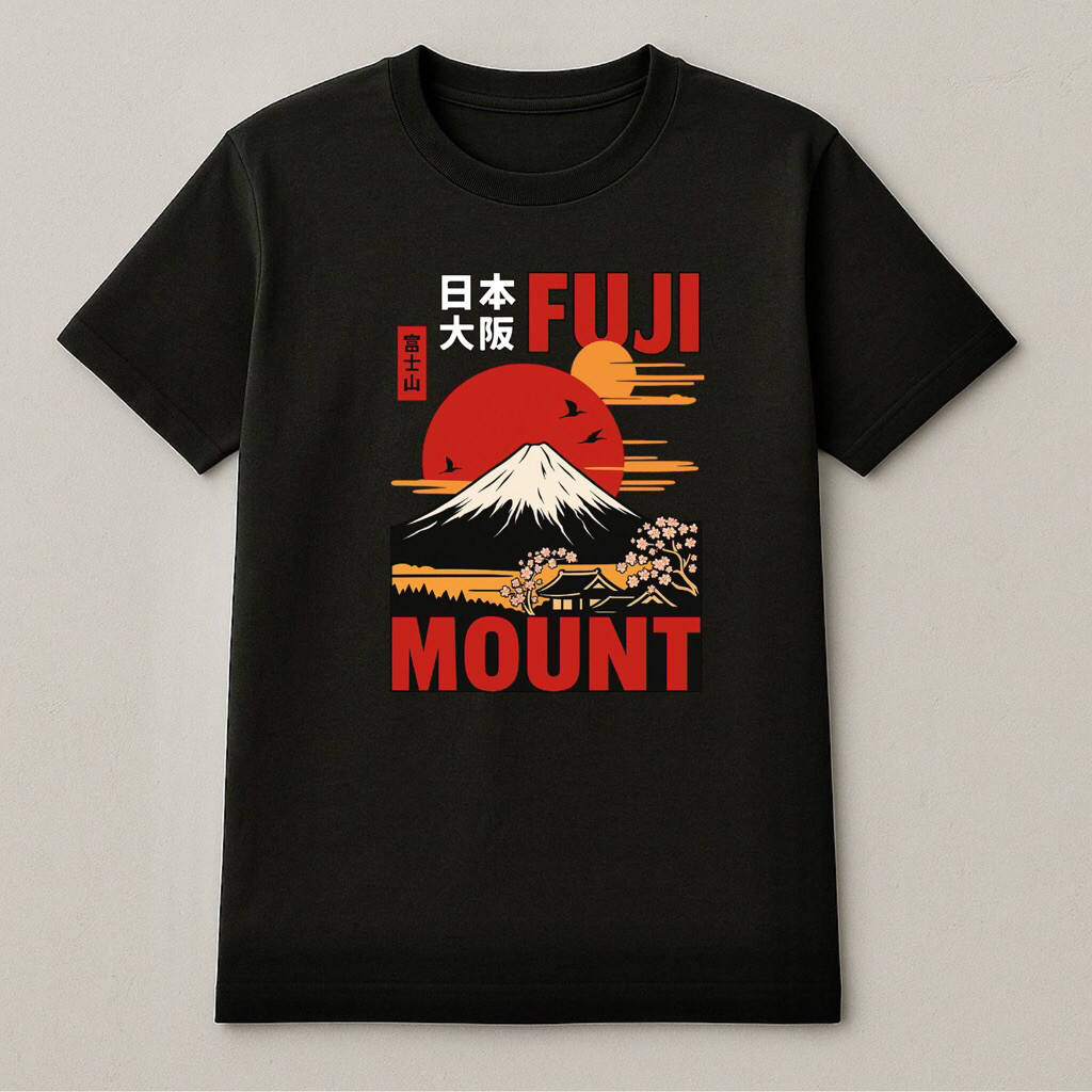 KAOS GUNUNG FUJI , KAOS SOUVERNIR JEPANG , oleh oleh jepang , JAPAN , Size S - XXL