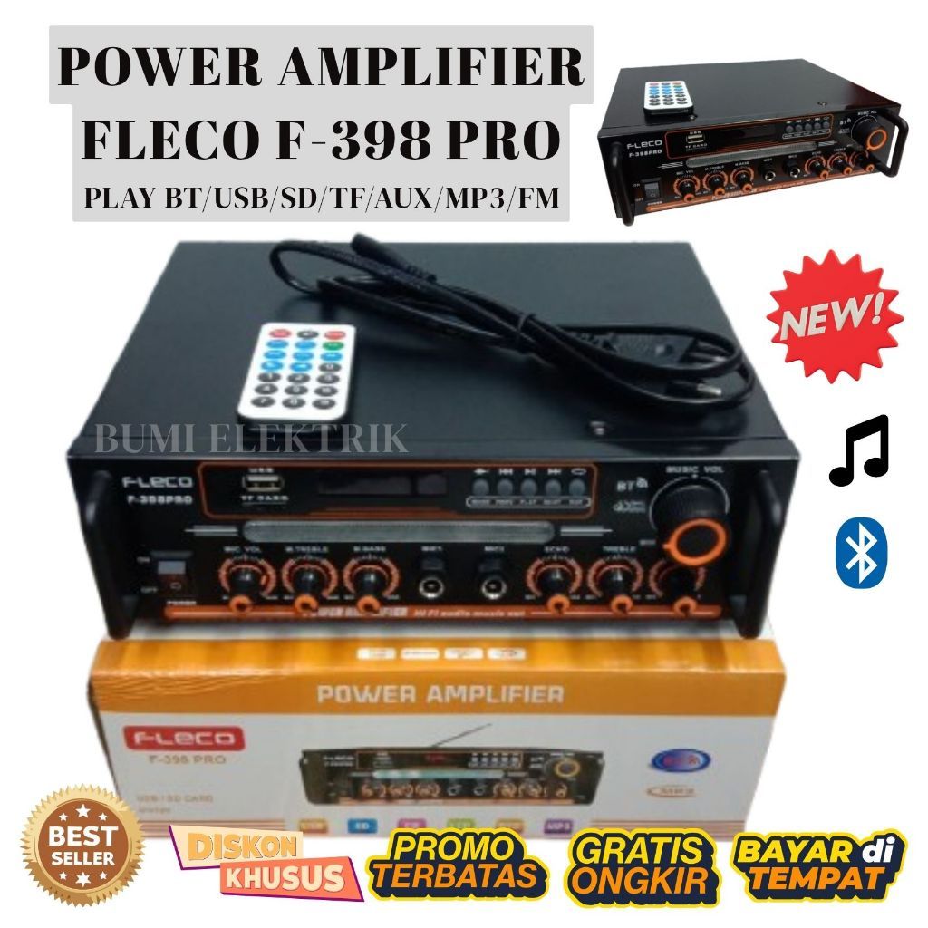 COD~POWER AMPLIFIER KARAOKE DIGITAL FLECO F-398 PRO D-09//POWER AMPLI DIGITAL STEREO MINI 12V/USB/MP