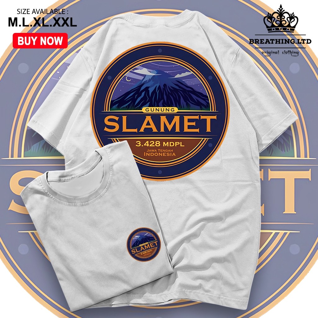 Kaos Pendaki Gunung - GUNUNG SLAMET - Kaos Outdoor - Kaos Adventure - T-shirt Premium - Breathingltd