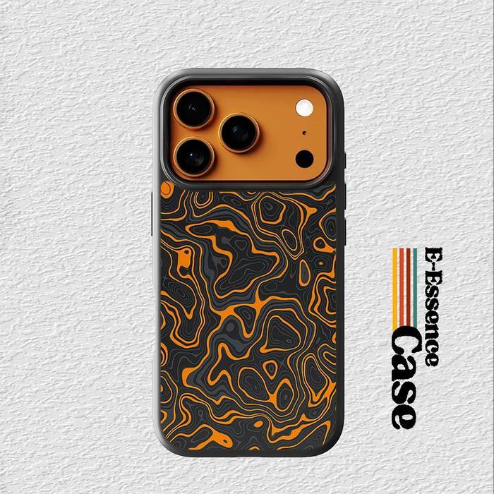 Hybrid Orange Abstract & Green Abstract, Puzzle Case Casing Softcase iphone 17 16 15 14 13 12 11 Pro