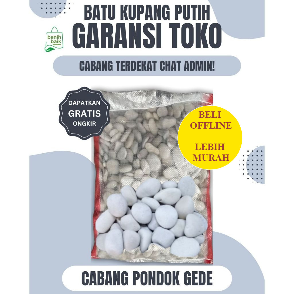Batu Taman Hias Putih KECIL Kupang