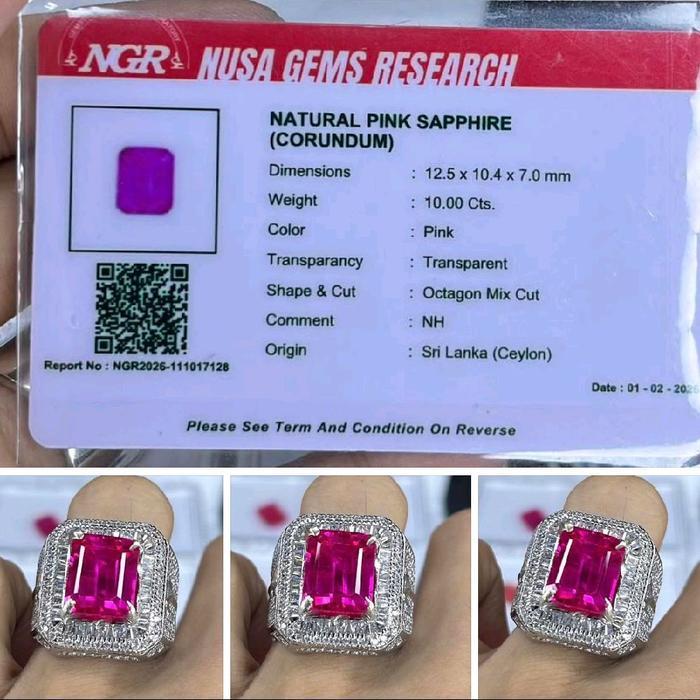 Pink sapphire Srilanka high quality memo
