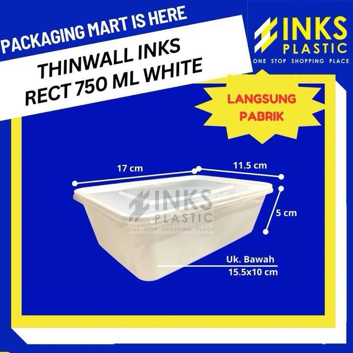 THINWALL PERSEGI 750 ML WARNA ( ISI 25 ) - Putih
