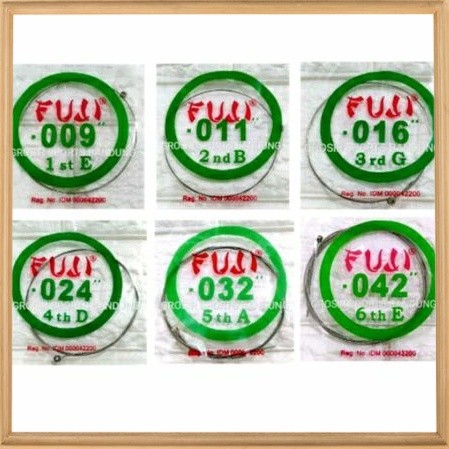 TERBARU SENAR GITAR FUJI OPP 009,011,016,024,032,042 / No.1,2,3,4,5,6 SATUAN DAN SET ORIGINAL PRJ 20