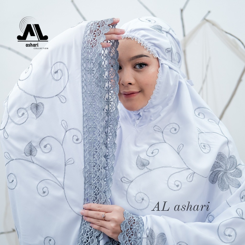 MACIAS_ Mukena Dewasa Putih Full Bordir Renda Premium