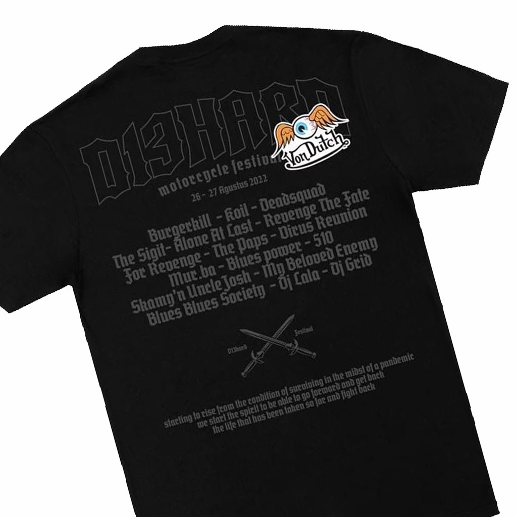 Kaos Von Dutch Die Hard collaboration 04 Black baju kaos pria distro original 100%