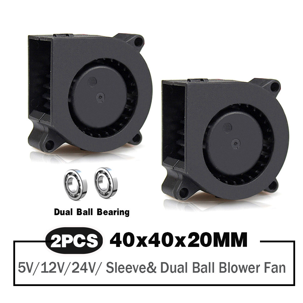 2 Pieces 40mm Blower Fan 4020 40x40x20mm Cooling Fan 3D Printer Cooling Cooler Fan 5V 12V 24V DC Bru