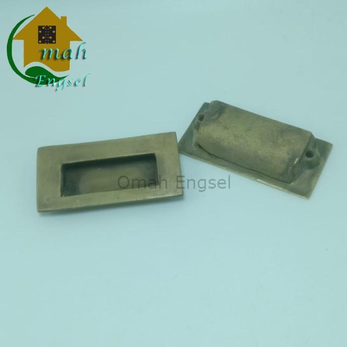 Handle tarikan laci kuningan antik 75x35 mm Gagang pintu lemari Handle tanam antik 7.5 x 3.5 cm Hand