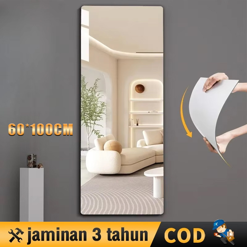 Cermin Dinding 100CM Stiker Cermin Kaca Dinding Akrilik Kaca Tempel Anti Pecah Mirror Wallpaper Term