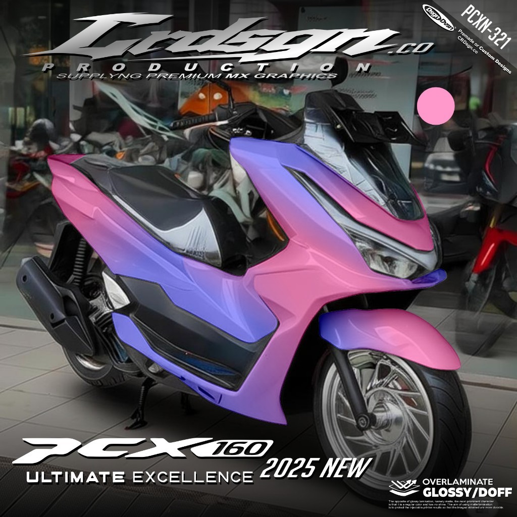 Decal Stiker PCX 160 2025 Full Body Stiker Skotlet Variasi PCX160 New Desain Warna Solid Polos Grada