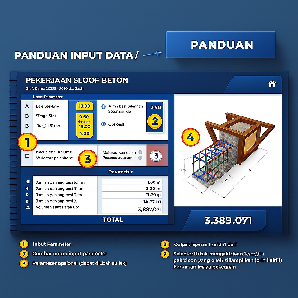 Aplikasi RAB Otomatis  Excel Rumus Perhitungan Rencana Anggaran Biaya