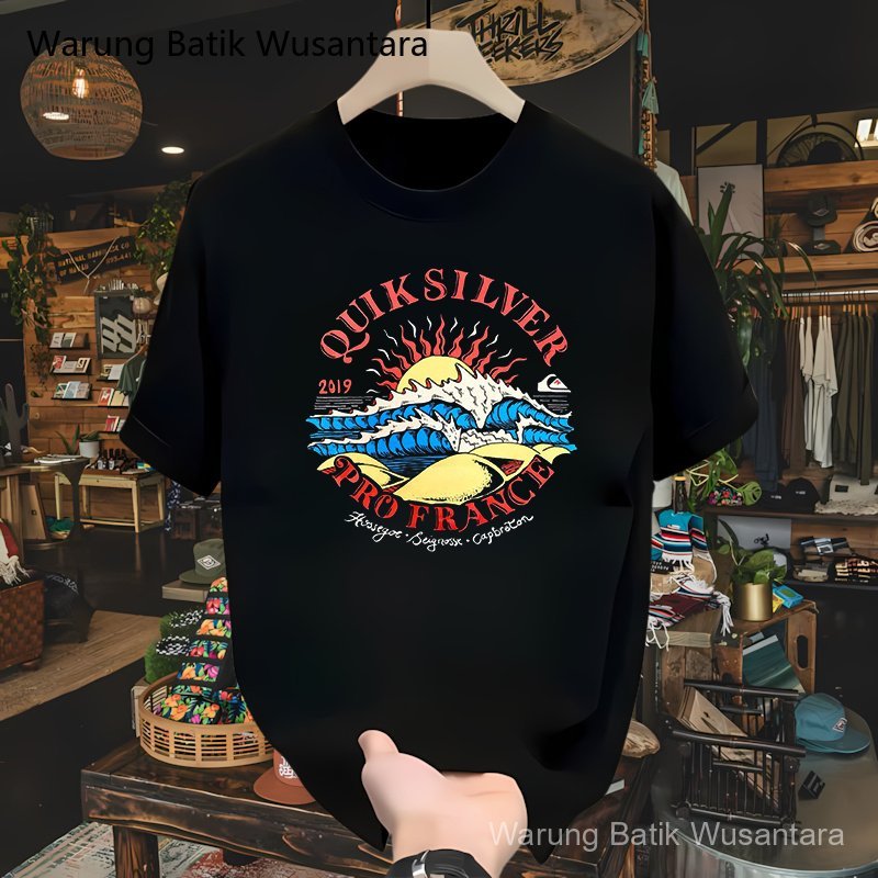 Baju Kaos [100% Original] Quiksilver Kaos Pria Surf Style Distro Keren Nyaman Dipakai