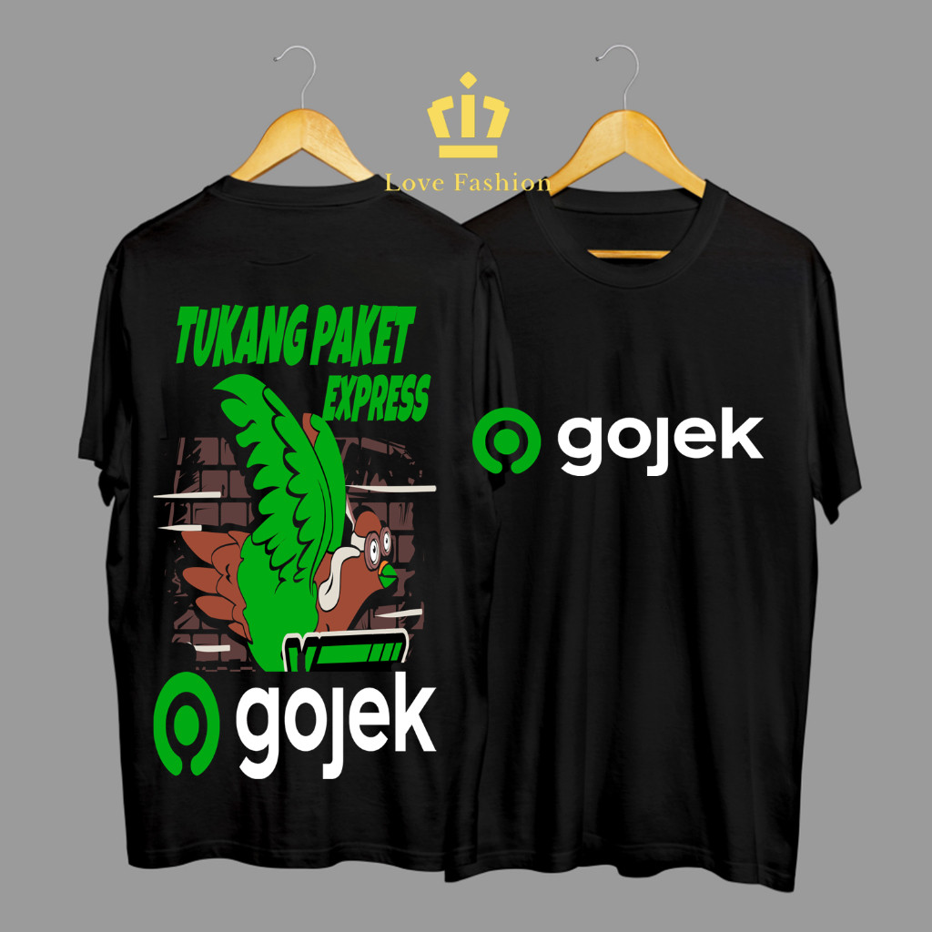 Kaos Tshirt Baju Distro Tukang Paket Express Gojek Garuda Go-Ride Komunitas Premium Terbaru