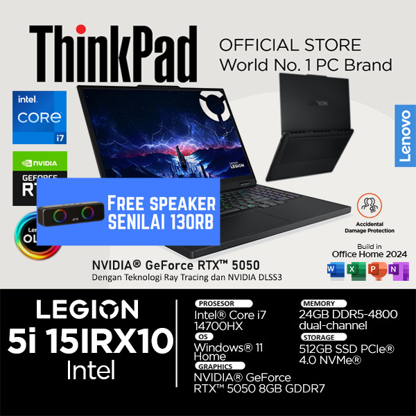 Lenovo Legion 5i OLED 15IRX10 RTX 5050 Intel Core i7-14700HX 24GB 512SSD 165Hz Windows 11 Home HLID 