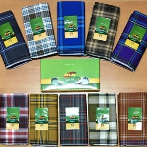 Sarung Atlas Favorit 500 Kombinasi Original Grosir Murah / Kain Atlas - Putih