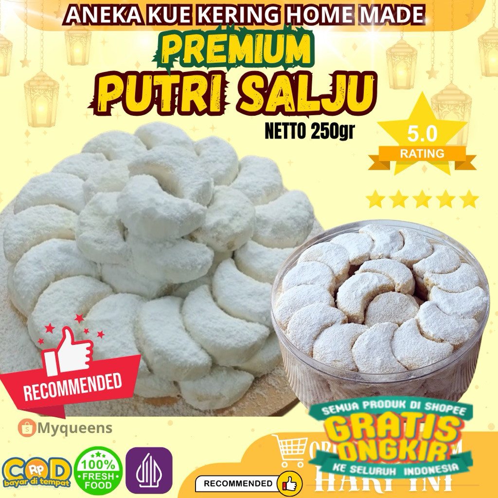 (FRESH OVEN) PUTRI SALJU 250g kue kering lebaran idul fitri christmas natal tahun baru HOME MADE ENA