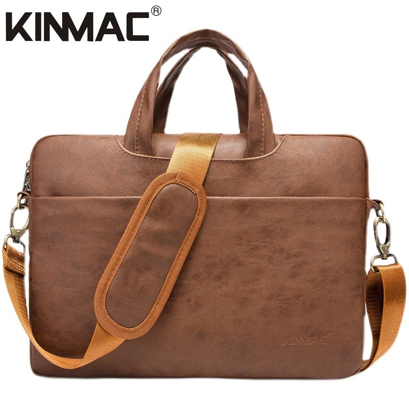 Kinmac Brand Messenger Handbag Laptop Bag 13,14,15.6,16 Inch,PU Leather Waterproof Shoulder Case For