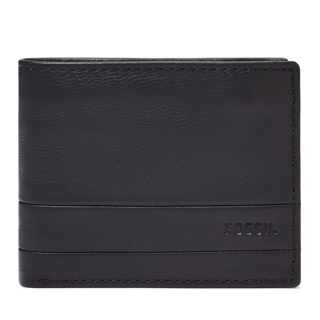 Fossil Lufkin Leather Black Passcase Dompet Pria SML1394-001