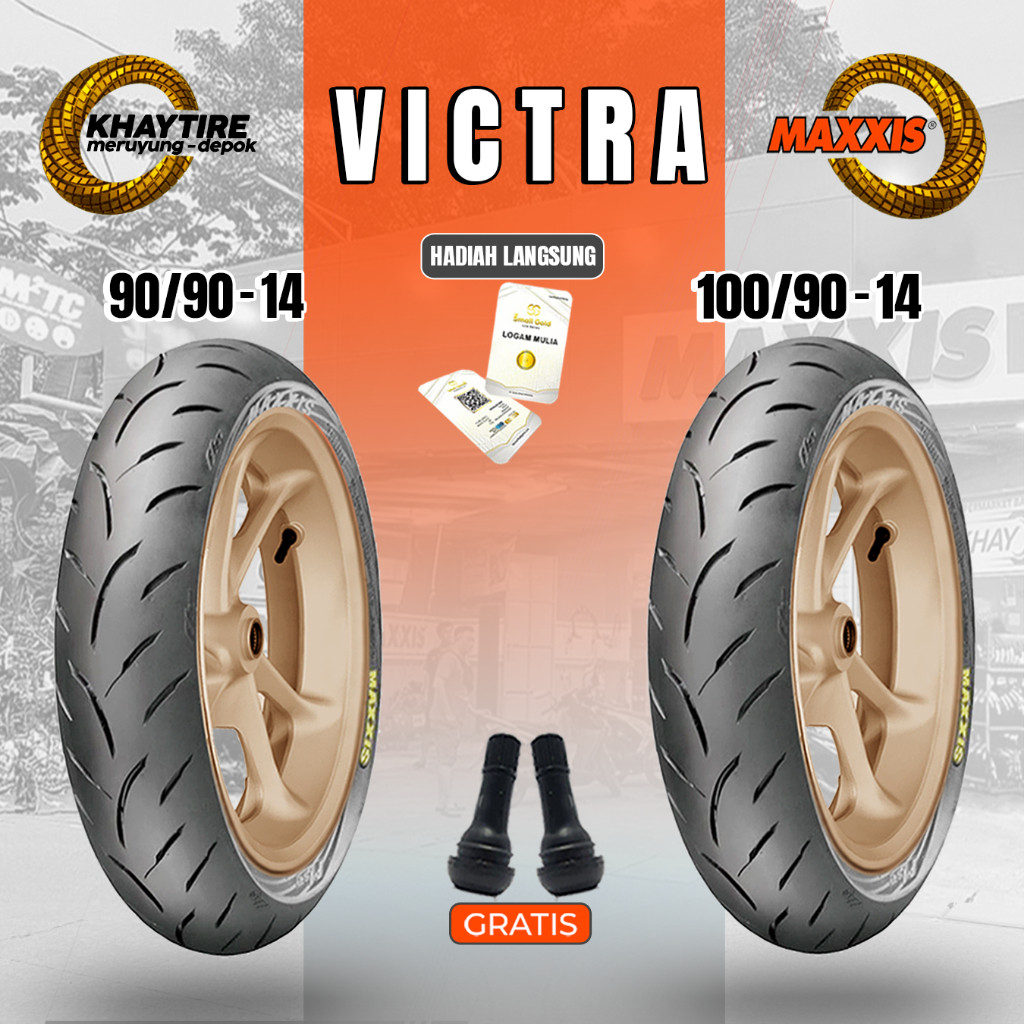 Paket Ban Motor YAMAHA LEXI MAXXIS VICTRA 90/90-14 + 100/90-14 Tubeless