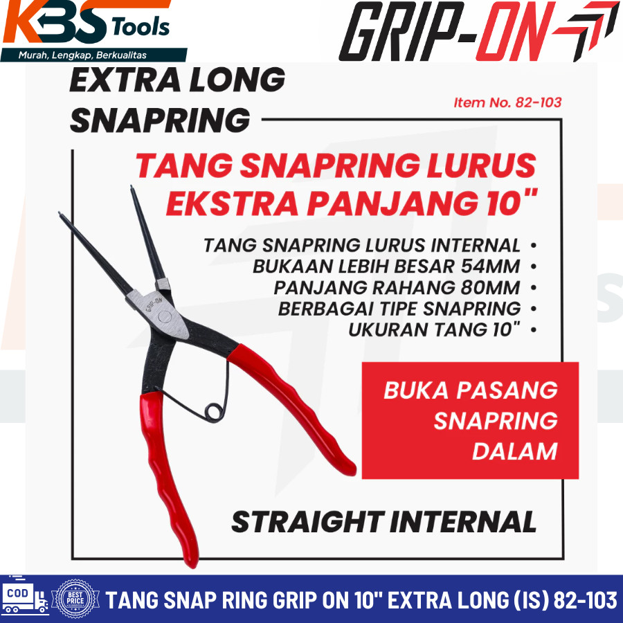 GRIP ON Extra Long Snap Ring IS 10" Tang Spi Klip Lurus Tutup Panjang Tang Sirklip Extra Panjang Lur