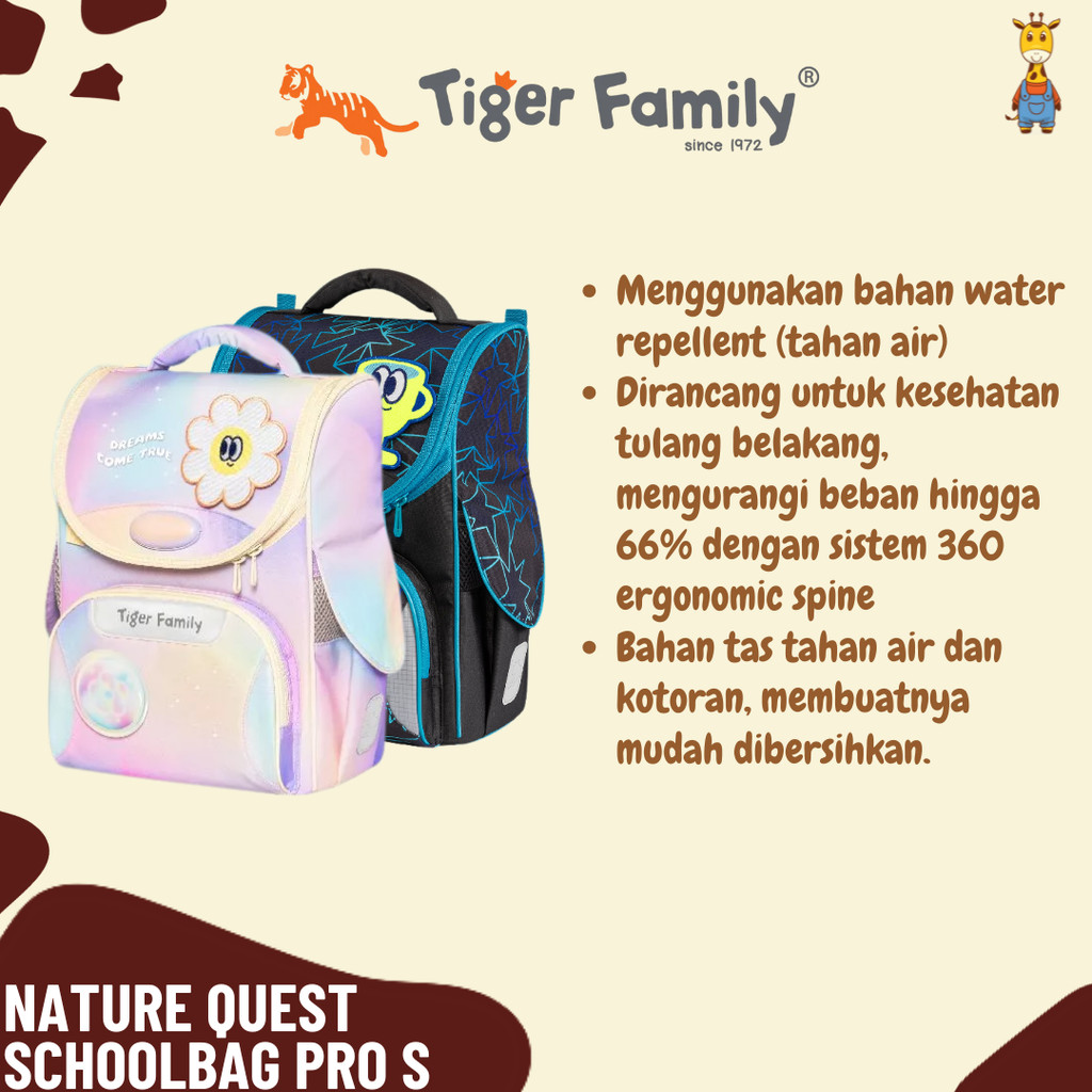 Tiger Family Nature Quest Schoolbag Pro S - Tas Ransel Anak