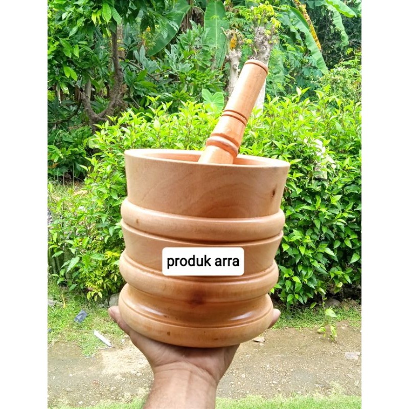 MENARIK Lumpang/Tumbukan/Lesung Kayu Besar Satu Set Murah
