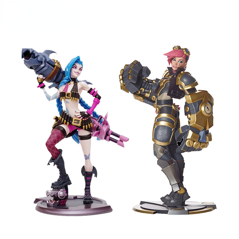 Stock 100% origina LOL Jinx WEI Meum Sculpture Genuine PVC Anime Collectible Action Figure Model Col