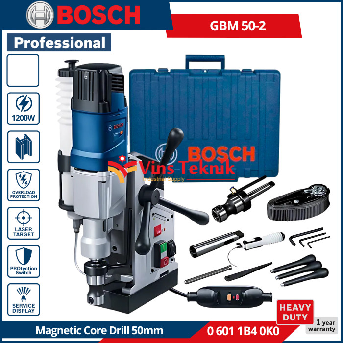 Bosch GBM 50-2 Mesin Bor Magnet Listrik Magnetic Drill 1200Watt GBM50-2