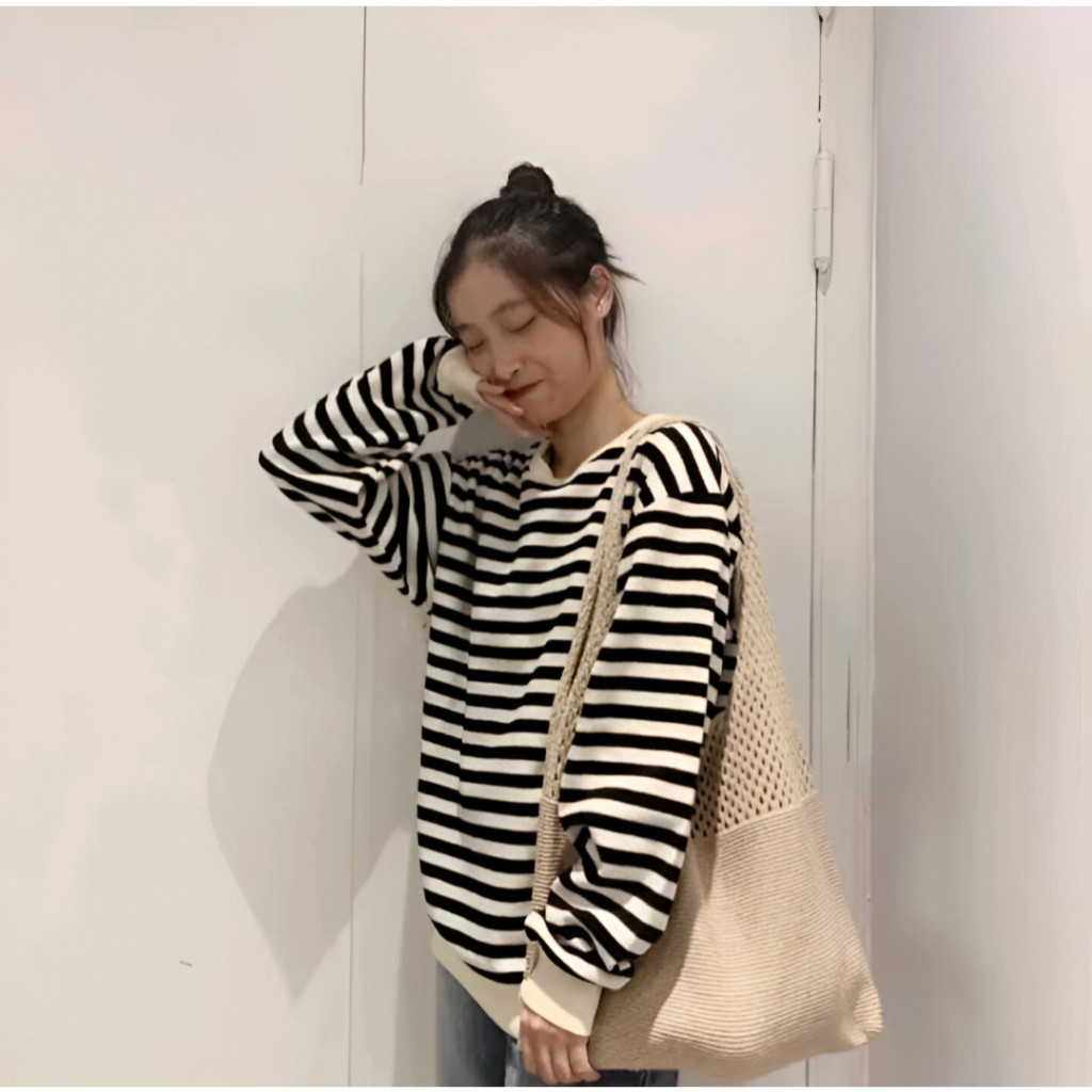 Tas Rajut Model Korea | Tas Tote Rajut Wanita Santai & Stylish