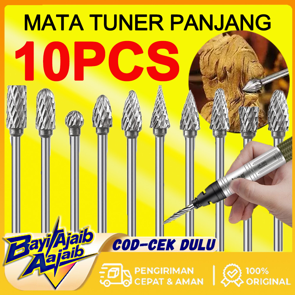 Mata Bor Tuner Panjang 3X6MM Mata Bor Mata Cuner/ Mata Tuner /Rotary Burr Dua Arah Impor Shank HSS/B