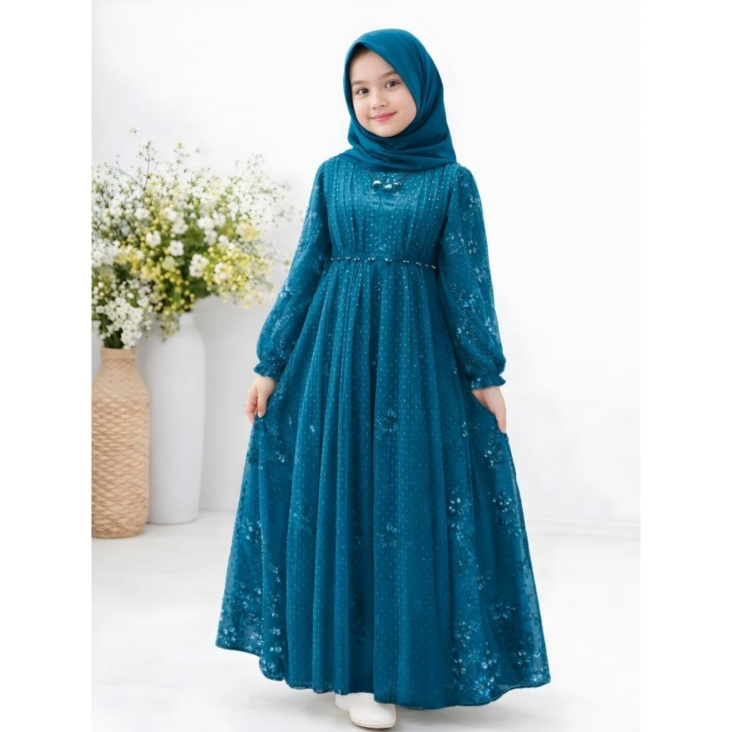 Gamis Pesta Anak Perempuan Brokat Elegan Jahira Maxy Kid Size S M L XL XXL XXXL Cl