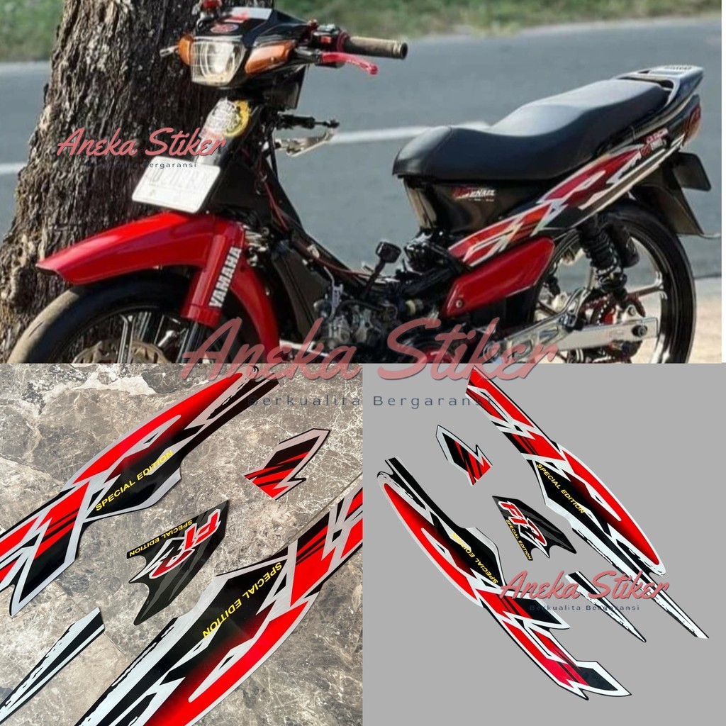 Striping stiker for Yamaha f1zr fiz r f1 zr 1996 hitam merah stiker list body fullset