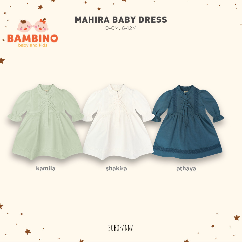 BOHOPANNA - RAYA COLLECTION - MAHIRA BABY DRESS - GAMIS ANAK PEREMPUAN