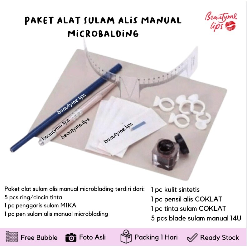 Paket Alat Sulam Alis Manual Microbalding Paket Lengkap Belajar Sulam / Kit Practice Microblading