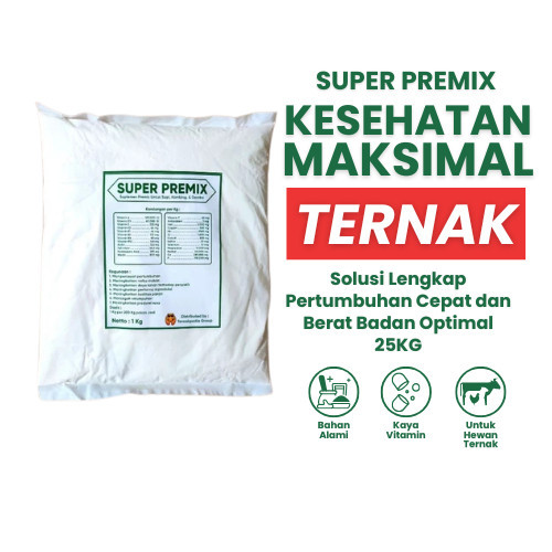 Super Prenix 25 Kg - Premix Kambing - Premix Sapi - Mineral Kambing - Mineral Domba - Mineral Sapi -