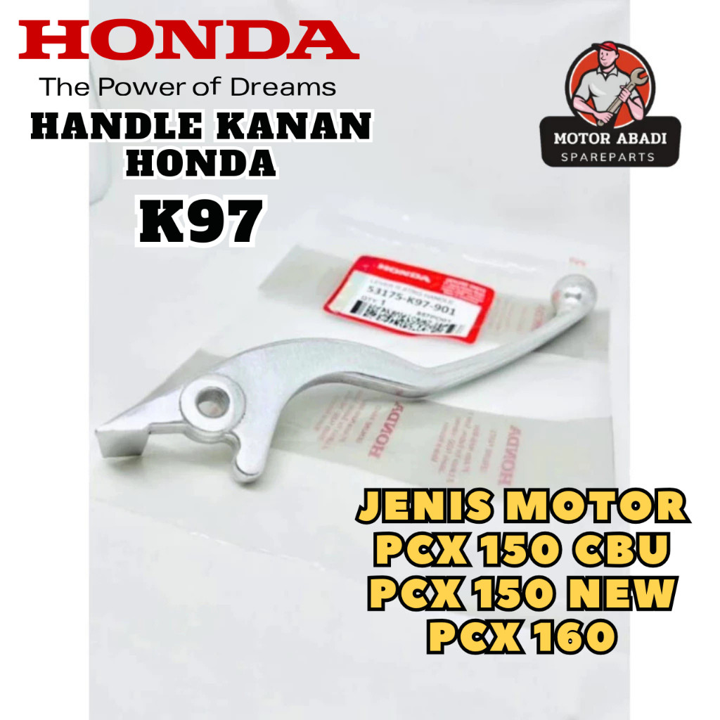 53175-K97-901 ORIGINAL Handle Rem Tuas Kanan Lever Right K97 Honda PCX 150 CBU PCX 150 NEW PCX 160