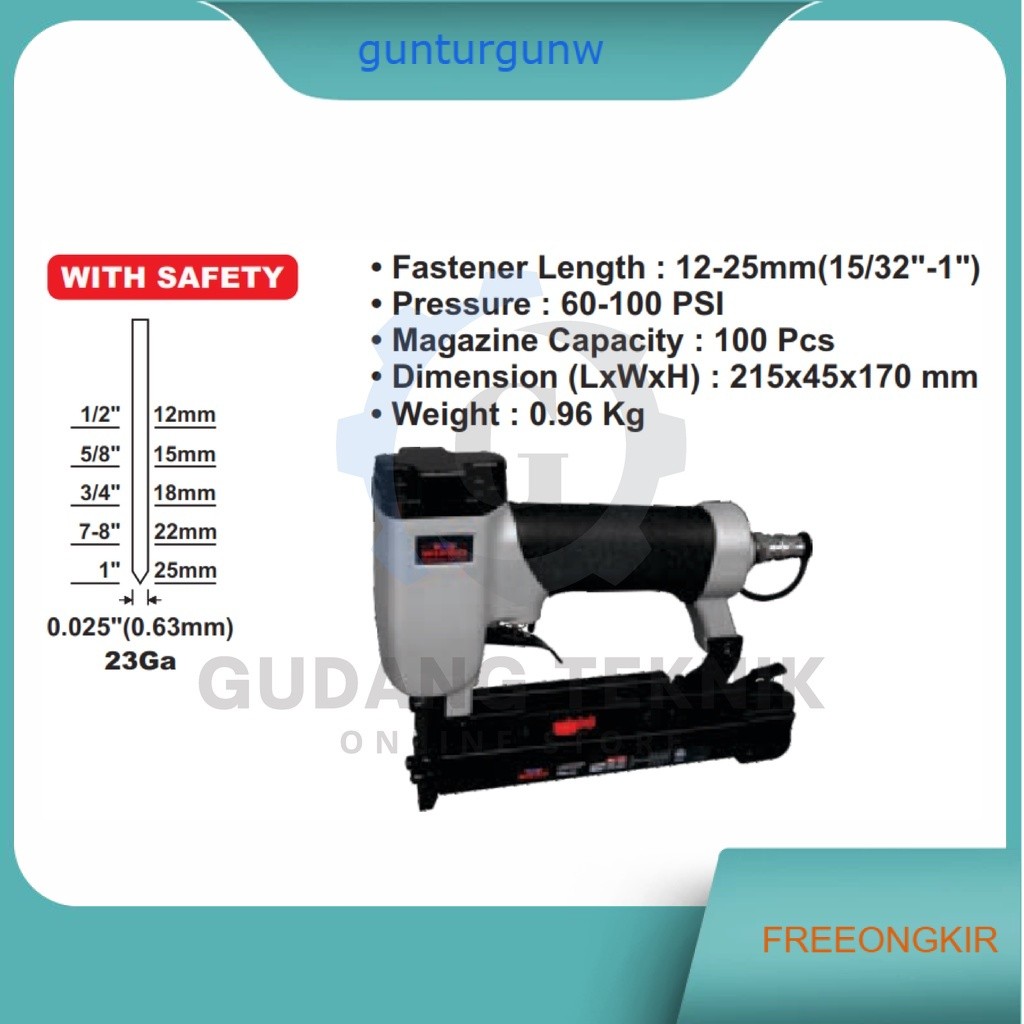 Air Nailer Paku Tembak Staples W/SAFETY WIPRO P-625 / Mesin Staples Paku Tembak Angin With Safety WI