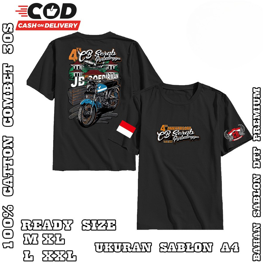 Kaos official merchandise acara ANNIVERSARY 4TH CB SERAB PURBALINGGA panjang ada kaos cb gl mp tiger