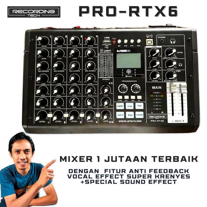 MIXER RECORDING TECH PRO RTX6 | 6 CH | USB INTERFACE | ANTI FEEDBACK